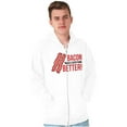 thumbnail image 1 of Bacon Makes Everything Better Foodie Unisex Fleece Graphic Zip Up Hoodie Brisco Brands 3X, 1 of 5