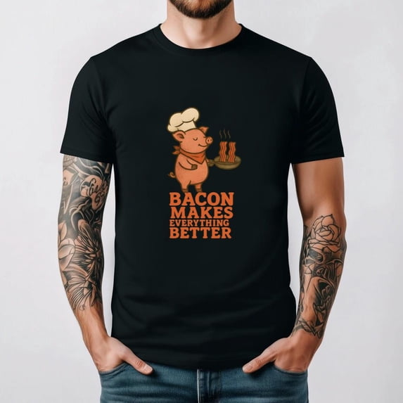 Bacon Makes Everything Better Funny Food Meat Lover Retro Humor T-shirt ...
