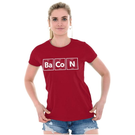 Bacon Meat Lover Sweats Carnivore Womens Fitted Plus Size Graphic Tee Brisco Brands 2X