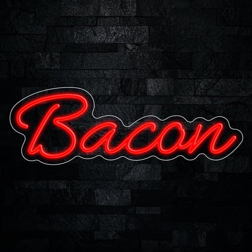 Bacon Neon LED Sign 24"L x 8"H #32924