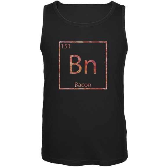 Bacon Periodic Table Element Black Adult Tank Top - Small