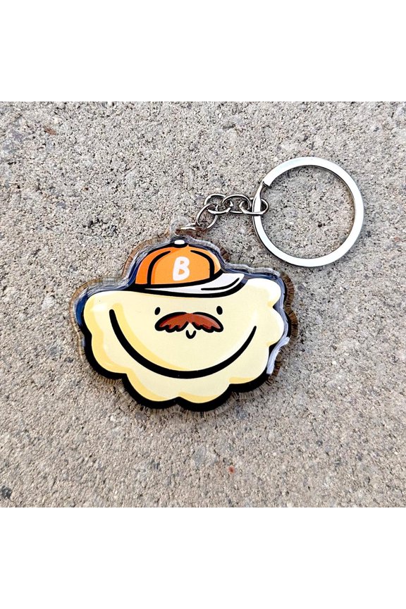Bacon Pierogi Keychain | Cute Acrylic Keychain | mustache pierogi | Pittsburgh Keychain | Cute pierogi gift | Pittsburgh baseball keychain