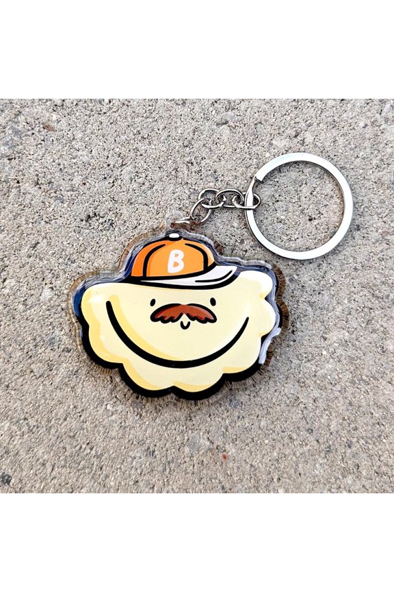 Bacon Pierogi Keychain | Cute Acrylic Keychain | mustache pierogi | Pittsburgh Keychain | Cute pierogi gift | Pittsburgh baseball keychain