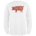 thumbnail image 1 of Bacon Pig Silhouette White Adult Long Sleeve T-Shirt - Large, 1 of 1