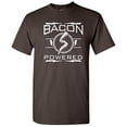 thumbnail image 1 of Bacon Powered Mens Tshirts Graphic Funny Novelty Humor Meat BBQ Food Lovers Apparel Gift For Xmas Party Birthday Anniversary Sarcastic T Shirt, 1 of 5