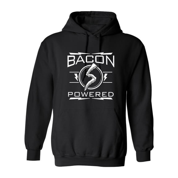 Bacon Powered Sarcastic Novelty Gift Idea Adult Humor Funny Men's Hoodies
