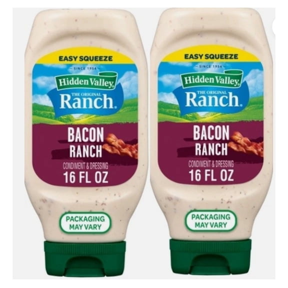 Bacon Ranch Condiment and Dressing, 2 Bottles, 16 oz Each