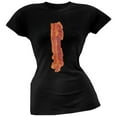 thumbnail image 1 of Bacon Strip Black Soft Juniors T-Shirt - Small, 1 of 1