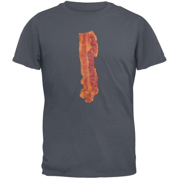 Bacon Strip Dark Grey Adult T-Shirt - Small