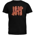 thumbnail image 1 of Bacon Strip Tally Marks Black Adult T-Shirt - X-Large, 1 of 1