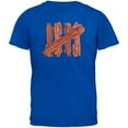 thumbnail image 1 of Bacon Strip Tally Marks Blue Adult T-Shirt - Large, 1 of 1