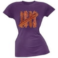 thumbnail image 1 of Bacon Strip Tally Marks Purple Soft Juniors T-Shirt - Medium, 1 of 1