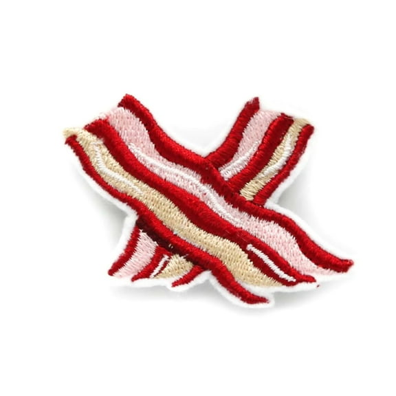 Bacon Strips Iron On Embroidered Patch