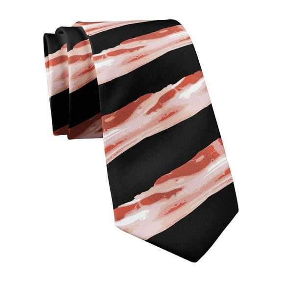 Bacon Tie Funny Neckties for Men Cool Novelty Ties for Guys Hilarious Nerdy Graphic Necktie