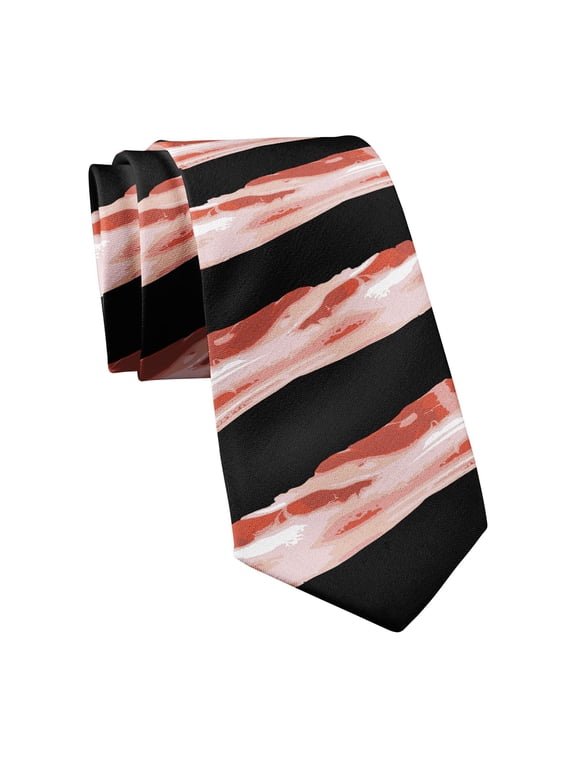 Bacon Tie Funny Neckties for Men Cool Novelty Ties for Guys Hilarious Nerdy Graphic Necktie