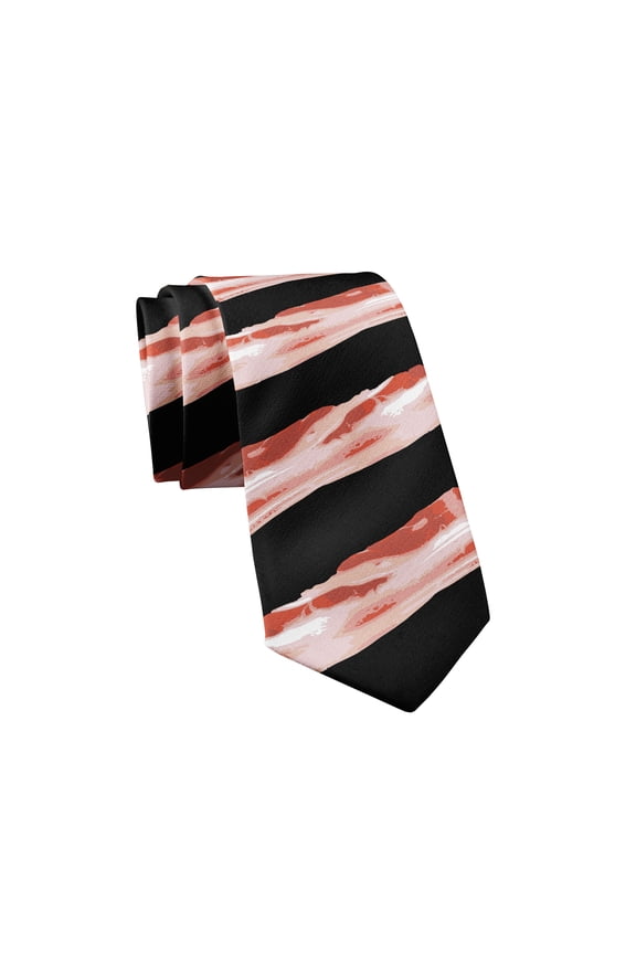Bacon Tie Funny Neckties for Men Cool Novelty Ties for Guys Hilarious Nerdy Graphic Necktie