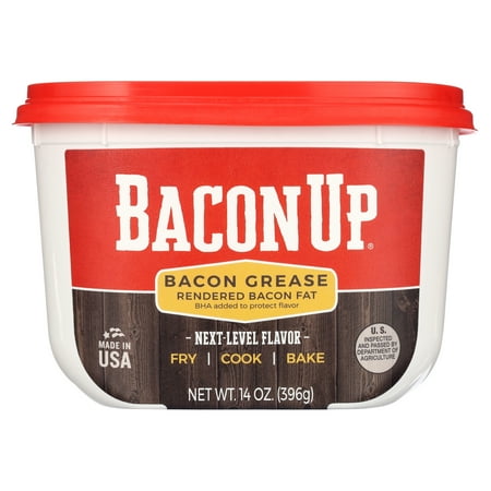 Bacon Up Bacon Grease 14 oz Tub, Fry, Cook, Bake, Griddle & Cast Iron Seasoning, Rendered Animal Fat