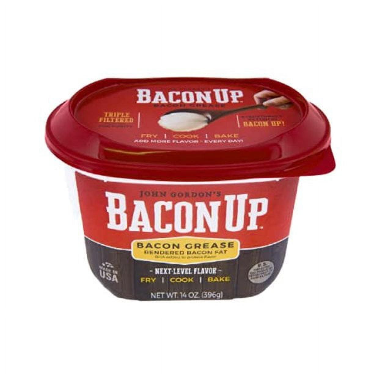 Bacon Up Bacon Grease Rendered Bacon Fat for Frying, Cooking, Baking, 14  ounces 14 Ounce (Pack of 1)