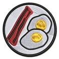 thumbnail image 1 of Bacon and Eggs Breakfast Applique Multi-Color Embroidered Iron-On Patch - 3.5 Inch Large, 1 of 5