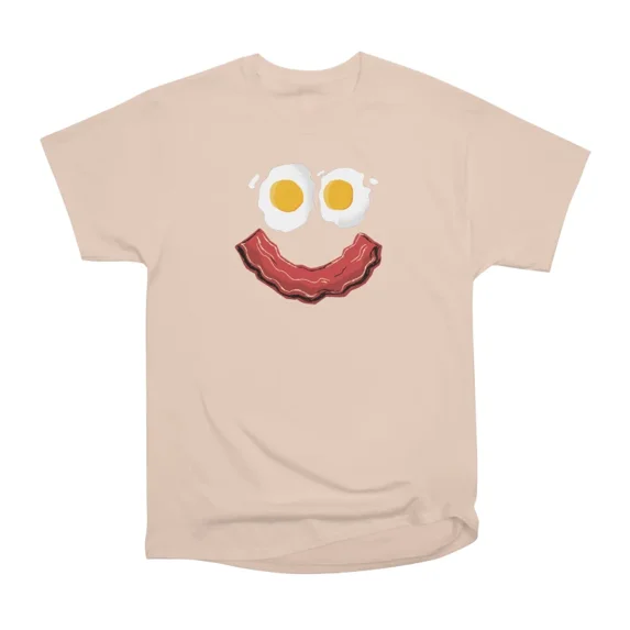 Bacon and Eggs Breakfast Smile T-Shirt Tee Gift For Him Merch For Her Apparel For Friend