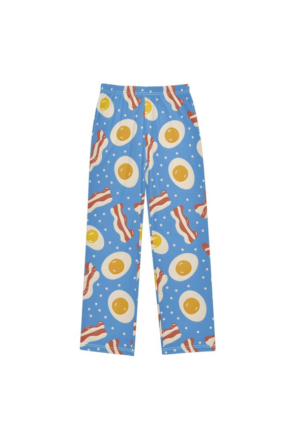 Bacon and Eggs Pattern Pajama Pants Soft Lightweight Lounge Pants Bottoms Sleep Pants Warm Comfy