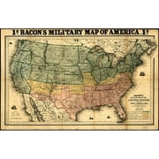 Bacons military map of the United States showing the forts and fortifications 1862 by Vintage Maps