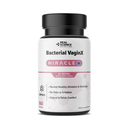 Bacterial VaginX Miracle - Nitric Oxide Enhanced Formulated for Womens Vaginal Health & pH Balance Complex, Natural BV Treatment & Yeast Infection, 60 Capsules