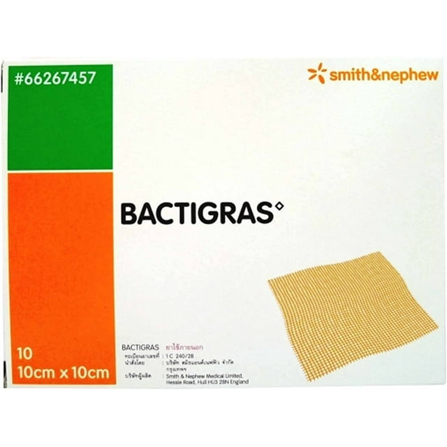 Bactigras Sterile Dressing, 10x10 cm - Pack of 20 Units - Ideal for ...