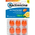 thumbnail image 1 of Bactimicina Sore Throat Pain Relief Lozenges, Maximum Strength, Orange Flavor, Oral Analgesic with Benzocaine for Fast Relief, 18/ct, 1 of 9