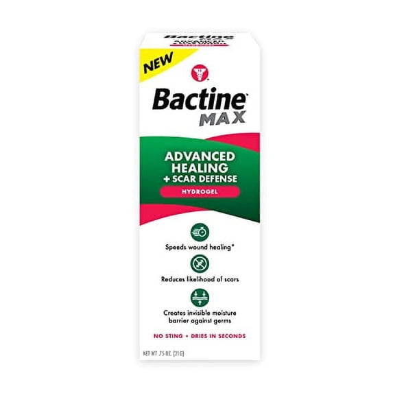 Bactine MAX Advanced Healing + Scar Defense Hydrogel for First Aid Wound Care, 0.75 Ounce