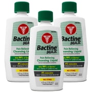 Bactine MAX Pain Relieving Cleansing Liquid, 4 oz, 3 Pack