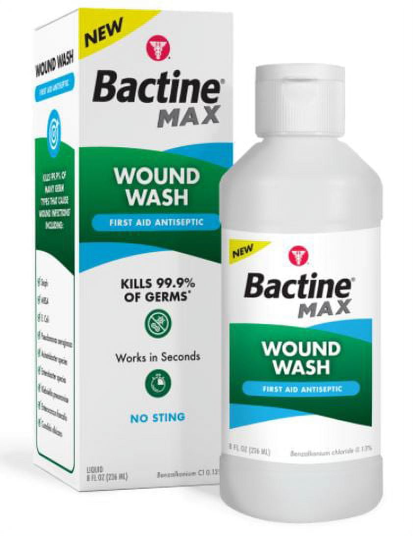 Bactine MAX Wound Wash First Aid Antiseptic, 8 fl oz Liquid