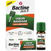Bactine Max Liquid Bandage with Lidocaine Wound Cleaning Liquid Bandage Covers & Protects, .30 oz