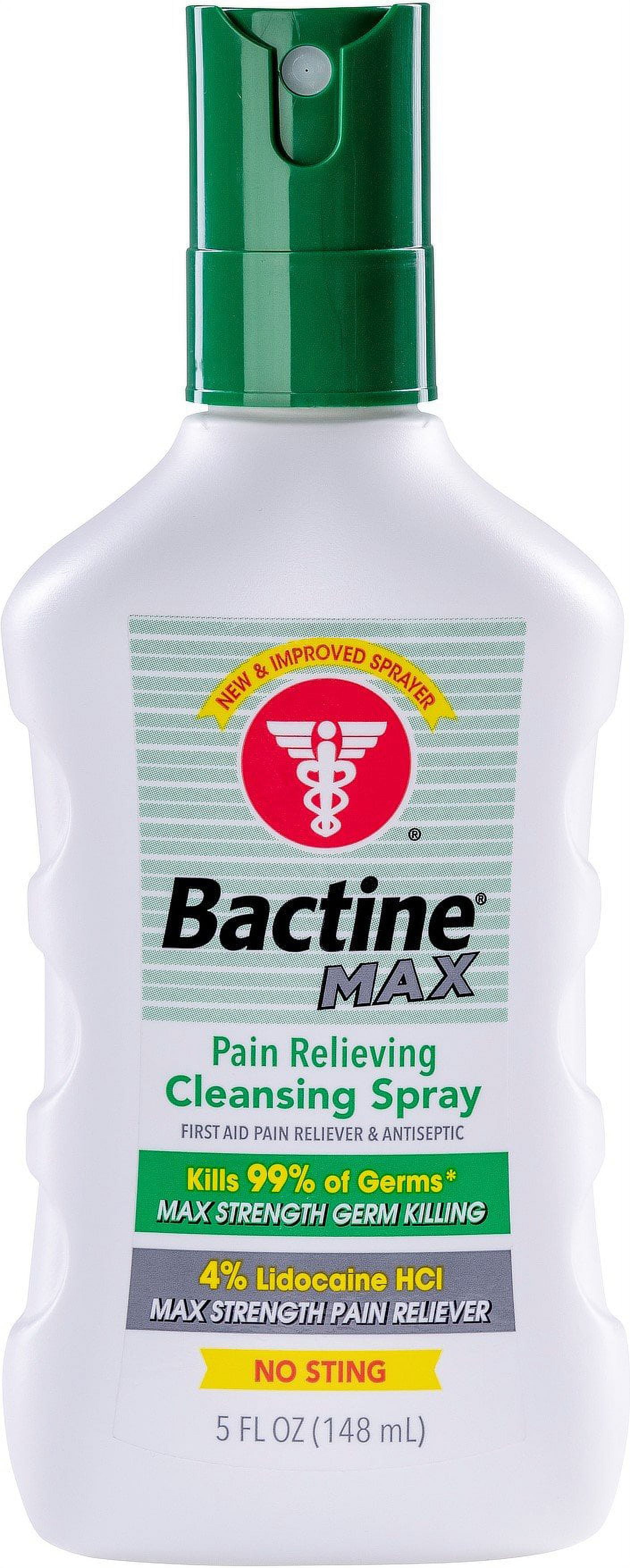 Bactine Pain Relieving Cleansing Spray, 5oz (Pack of 4)
