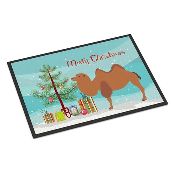 Bactrian Camel Christmas Indoor or Outdoor Mat - 18 x 27 in.