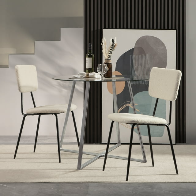 Bacyion 3 Piece Round Dining Table Set,Kitchen Table and Chairs for 2