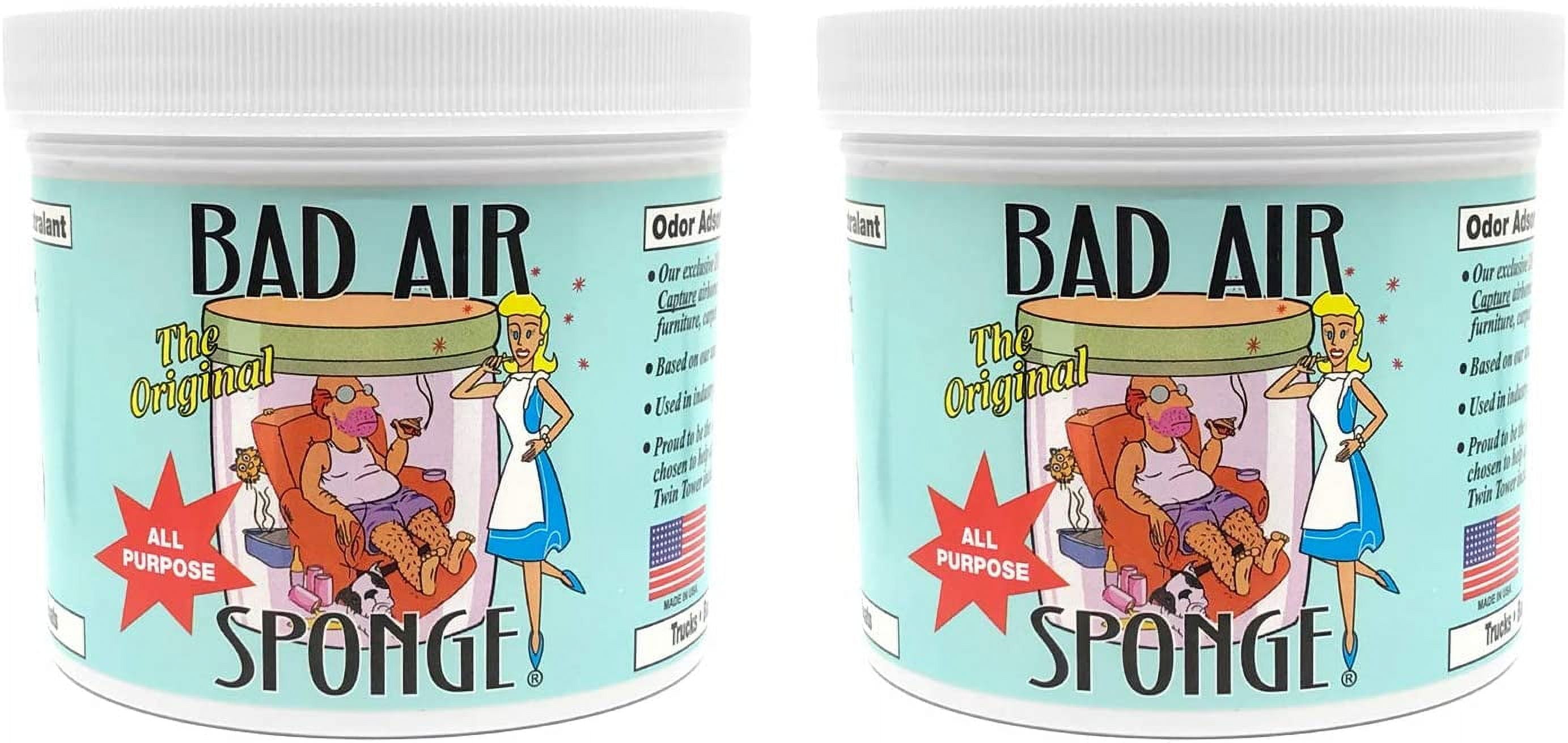Bad Air Sponge Odor Neutralizer, Absorbs and Eliminates Bad Smells, 2