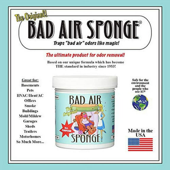 Bad Air Sponge neutralizes and absorbs odors 14oz, 14 Ounce (Pack of 5), clear 5 Count