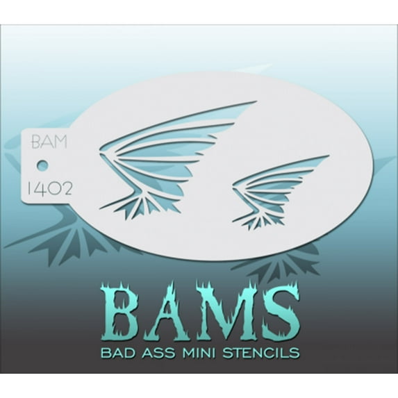 Bad Ass Bat Wings Mini Stencil BAM1402