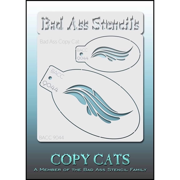 Bad Ass Copy Cat Stencil -  BACC 9044, Thin, Flexible, High Grade Mylar, Reusable Face Painting Stencil, Great for Airbrush, Brush, Sponge Application
