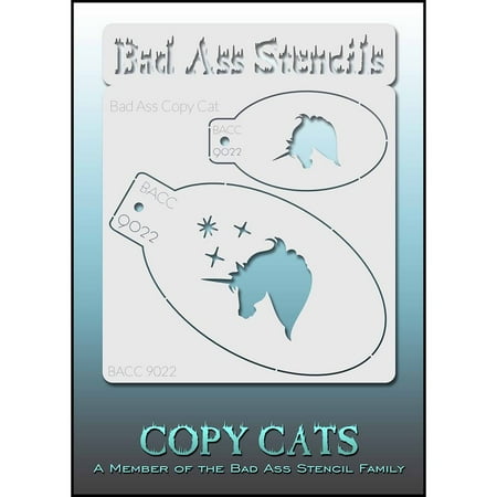 Bad Ass Copy Cat Stencil - Unicorn 9022, Thin, Flexible, High Grade Mylar, Reusable Face Painting Stencil, Great for Airbrush, Brush, Sponge Application