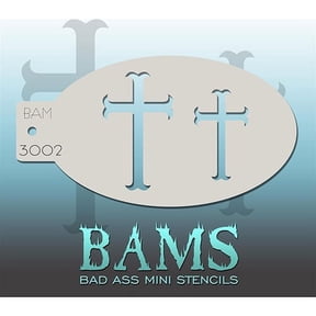 Bad Ass Crosses Mini Stencil BAM3002