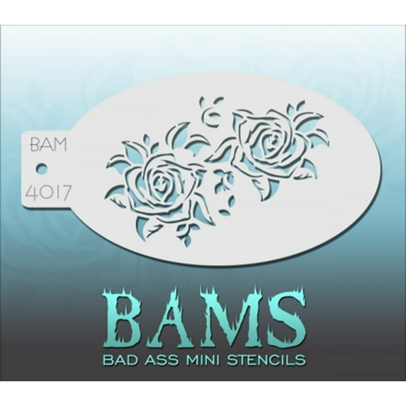 Bad Ass Dual Roses Mini Stencil BAM4017