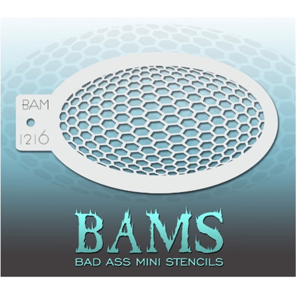 Bad Ass Hexagons Mini Stencil BAM1216