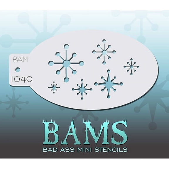 Bad Ass Retro Starbursts Mini Stencil BAM1040