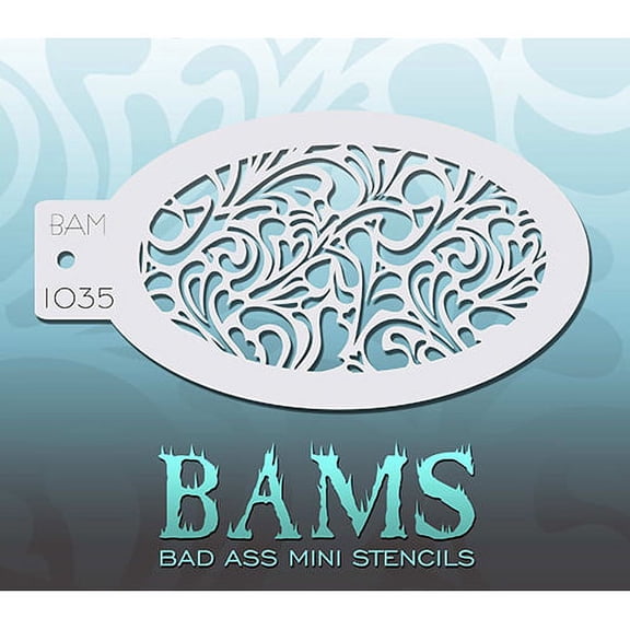 Bad Ass Swirly Hearts Mini Stencil BAM1035
