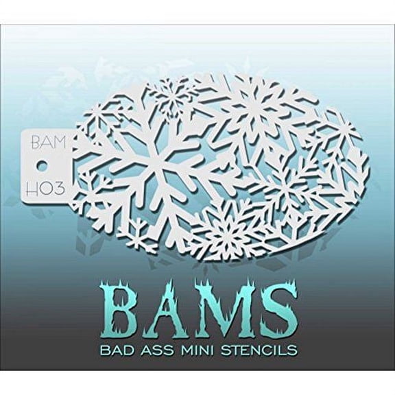 Bad Ass Winter Sparkle Mini Stencil BAMH03