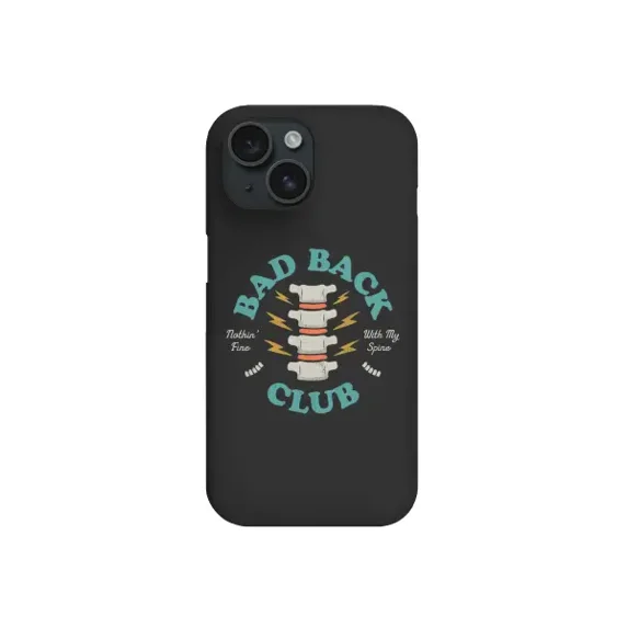 Bad Back Club Funny Skeleton Old Age Phone Case for iPhone 16 15 14 13
