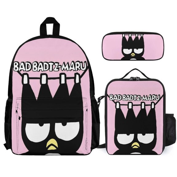 Bad Badtz-Maru Backpack With Lunch Bag And Pencil Case (Three-Piece Set) One size