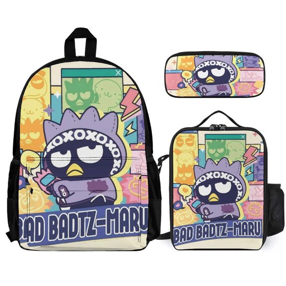Bad Badtz-Maru Backpack With Lunch Bag And Pencil Case (Three-Piece Set) One size